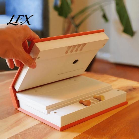 Artistic Chess Display Piece Wall Strategy Board Game, Book Shaped Portable Maze Tabletop Game with Built?in Storage, Hidden 3D Printed Puzzle