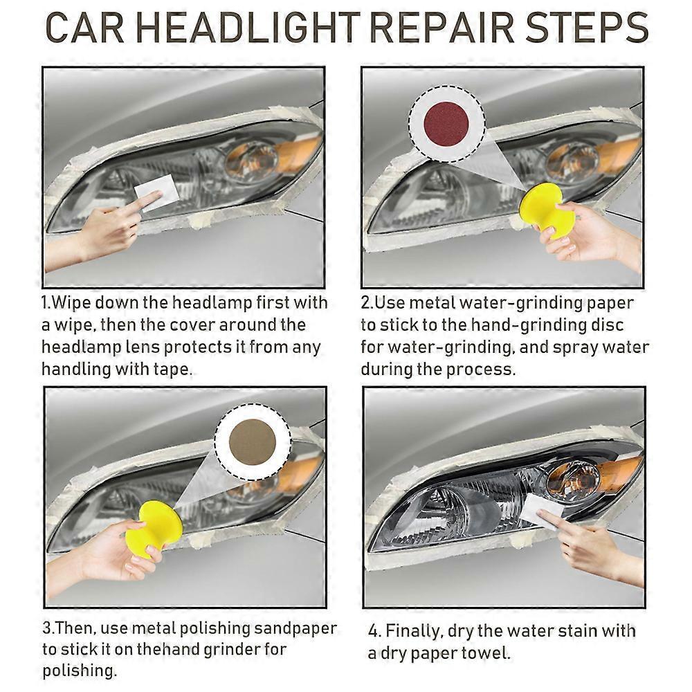 Professional Headlight Restoration Kit DIY Headlamp Brightener Car Care Repair kit Head Lense Clean