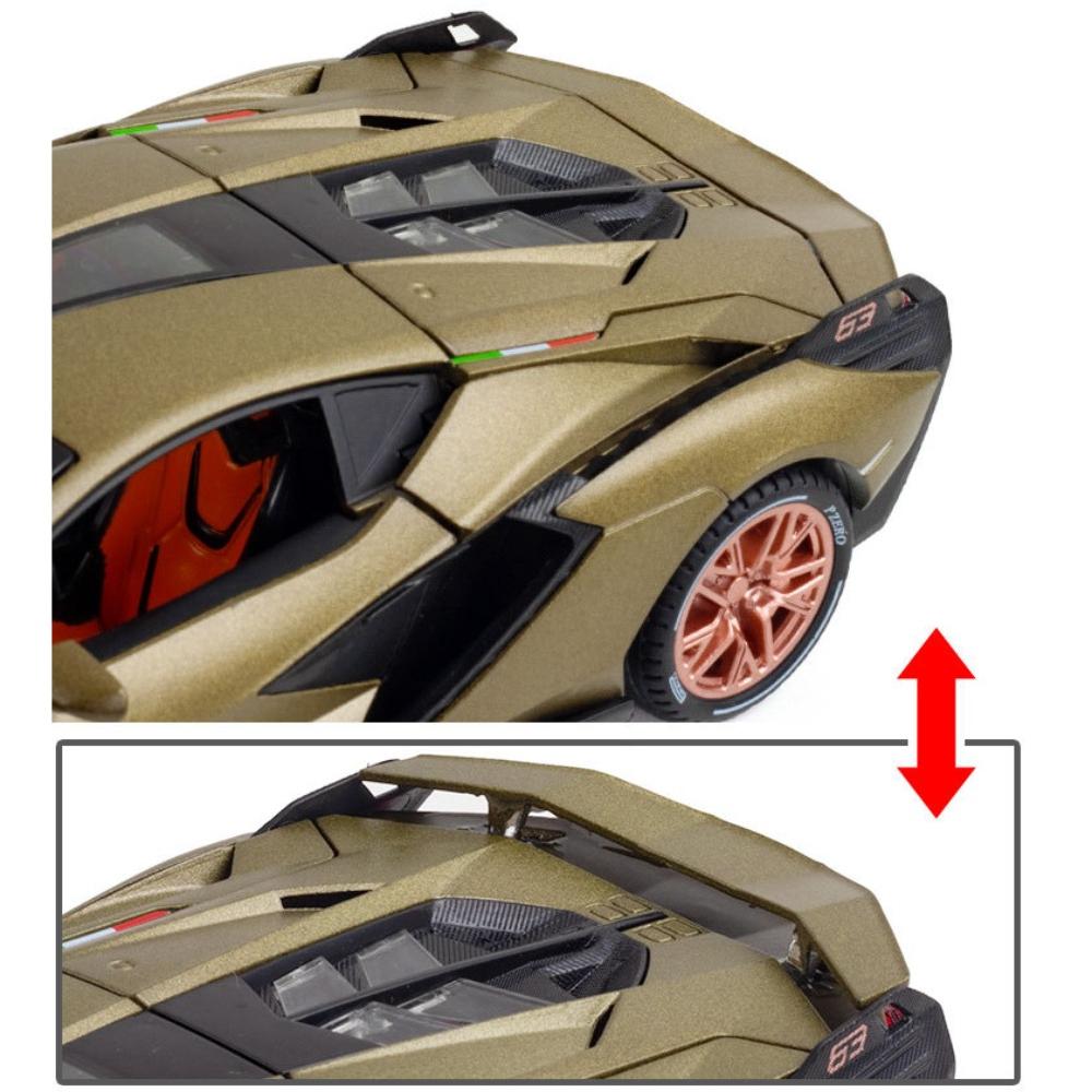 1/24 Lambor Sian FKP37 Legierung Druckguss Sport Auto Spielzeug Modell Simulation Heckflügel Lift Pull Back Modell Ornament Junge Geschenk Sammlung