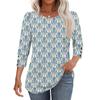 Womens Tops 3/4 Sleeve With Buttons Casual Blouses Summer Outfits Beach Vacation Clothes