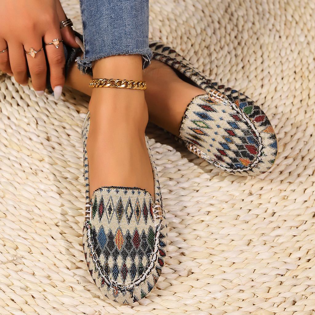Floral Cloth Lazy Person Flat Single Shoes Spring and Summer Ethnic-style Patterned Casual Women's Single Shoes