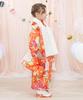 753 Kimono Set for Includes Hifu and Plain Hifu and Full Set Orange Blossom [KYOETSU] 3-Year-Old Girls, Cloth, Accessories, (10. Echo, 90-100cm)