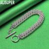 925 Sterling Silver Interlocking Side Chain Bracelet - Elegant Gift Jewelry