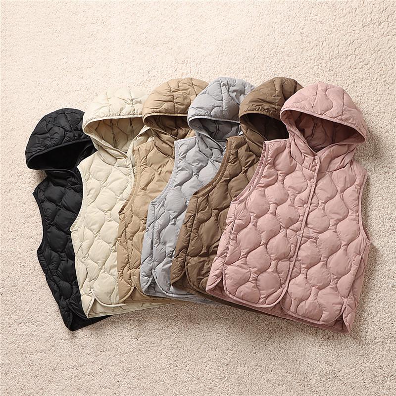 2024 Autumn/Winter Lightweight Hooded Short Down Vest - Warm Base Layer