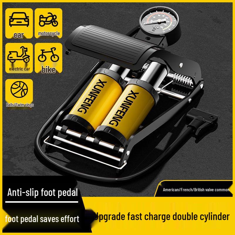 Fußbetriebene Hochdruck-Reifenluftpumpe für Kleinwagen