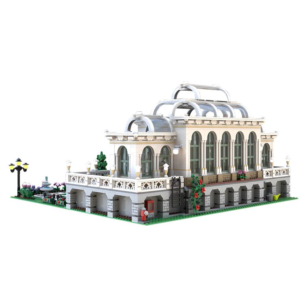 MOC Grand Botanic Palace Garden Modular Building Blocks Model  Botanical Garden Palace Street View Architecture Bricks Toys Gift