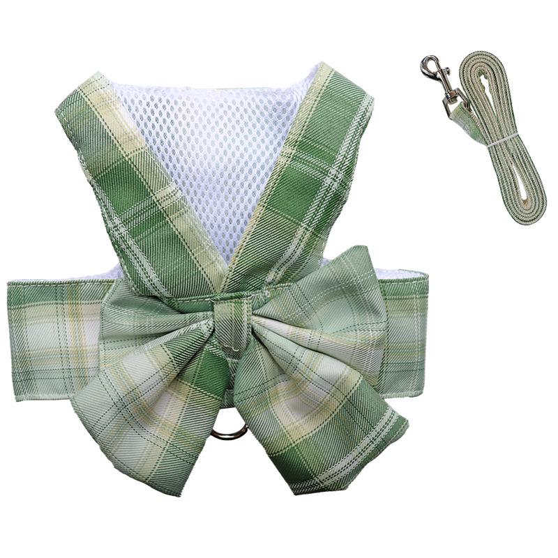Pet Plaid Skirt Vest Harness & Leash Set for Dogs & Cats