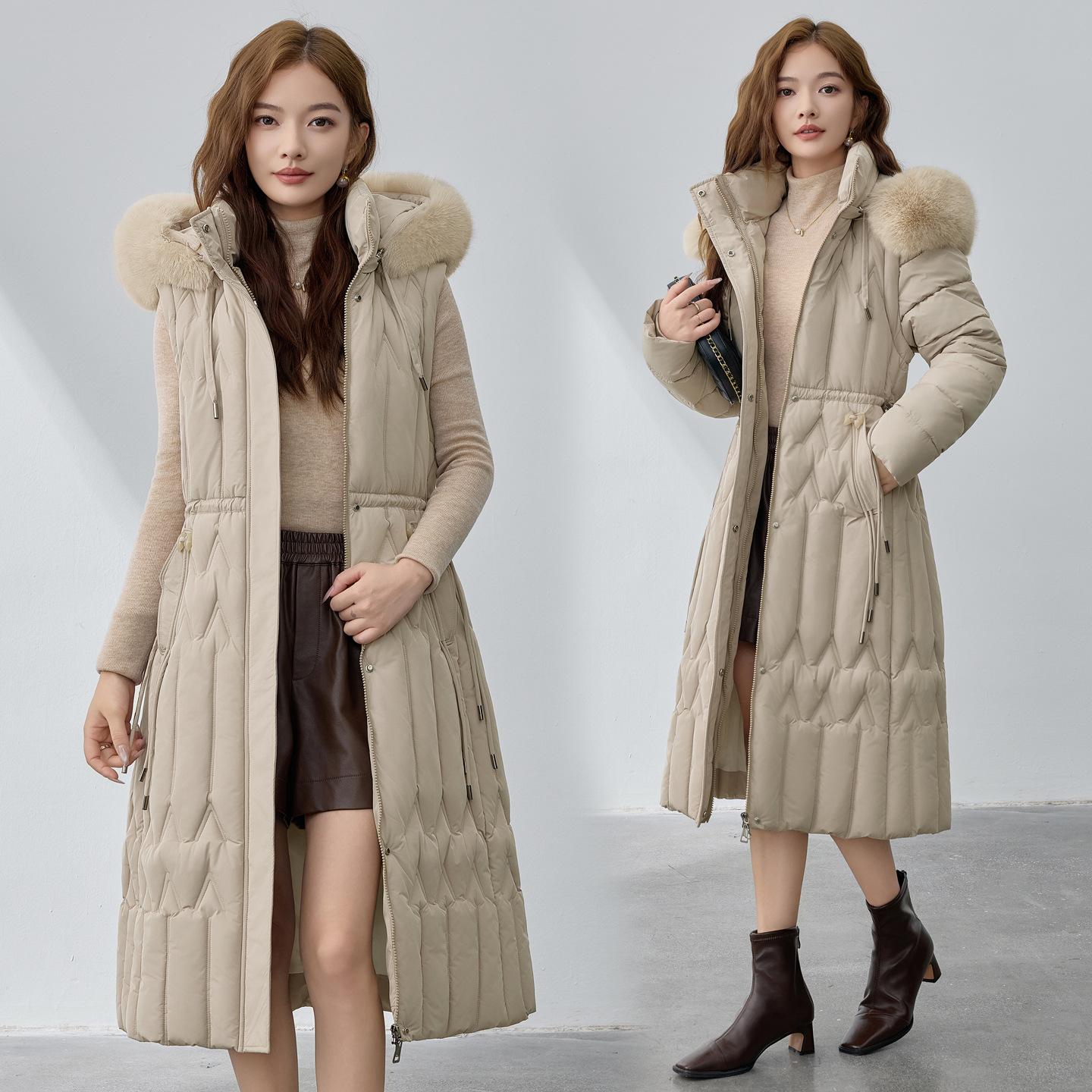 Women s new fur collar removable sleeves cold lightweight thickened padded warm loose high quality fabric casual sports cotton clothing L