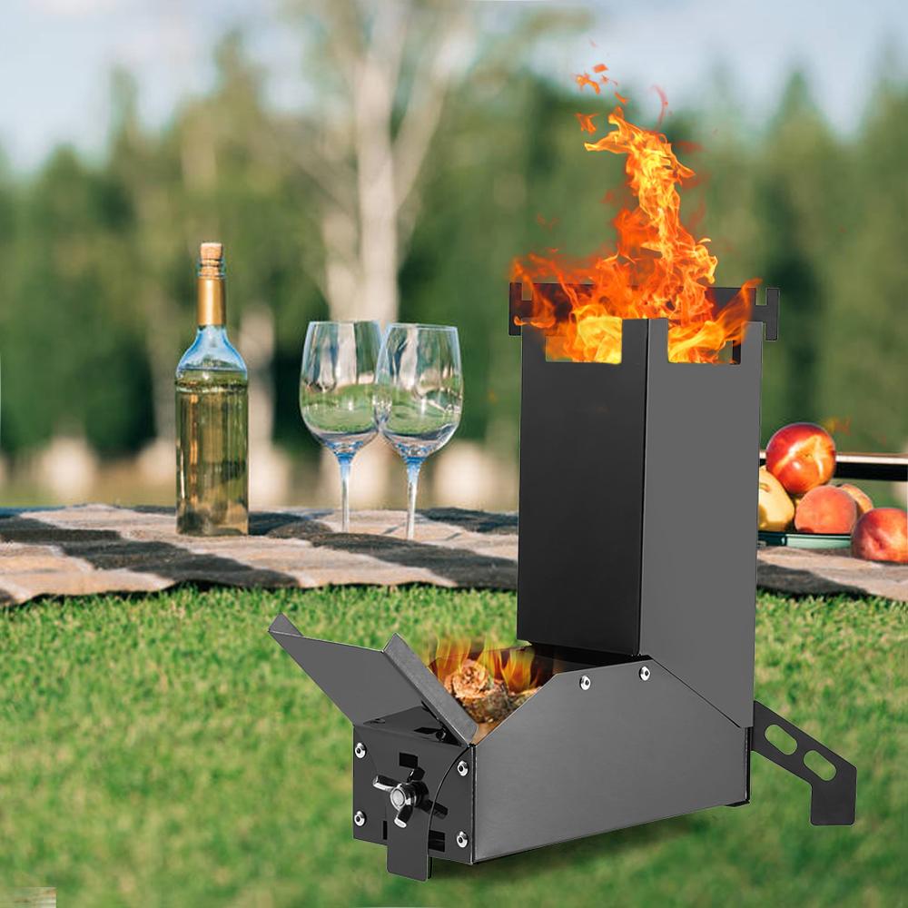 Lixada Outdoor Collapsible Wood Burning Stainless Steel Stove Backpacking Camp Tent Stove