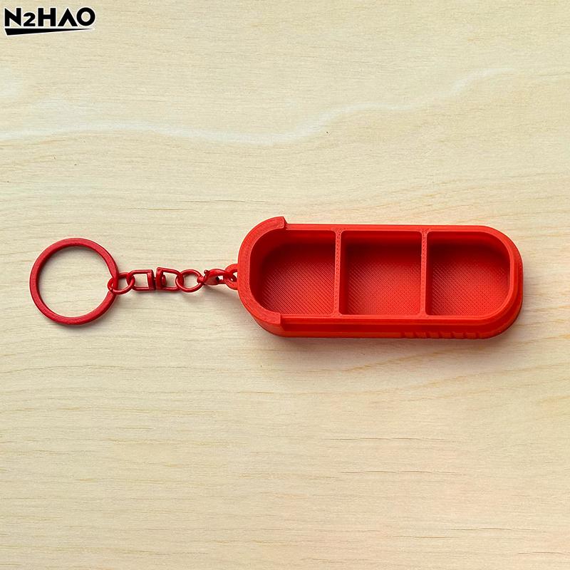 3 Compartment Sliding Pill Box With Keychain Sliding Lid Pill Holder Portable Travel Daily Medication Management