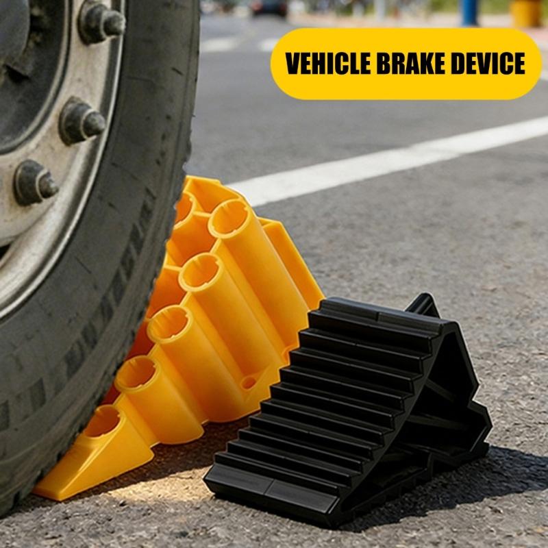 Reinforced Wheel Stopper For Secure Vehicle Parking Nonslip Base Design Wheel Chocks Garage Space Optimization
