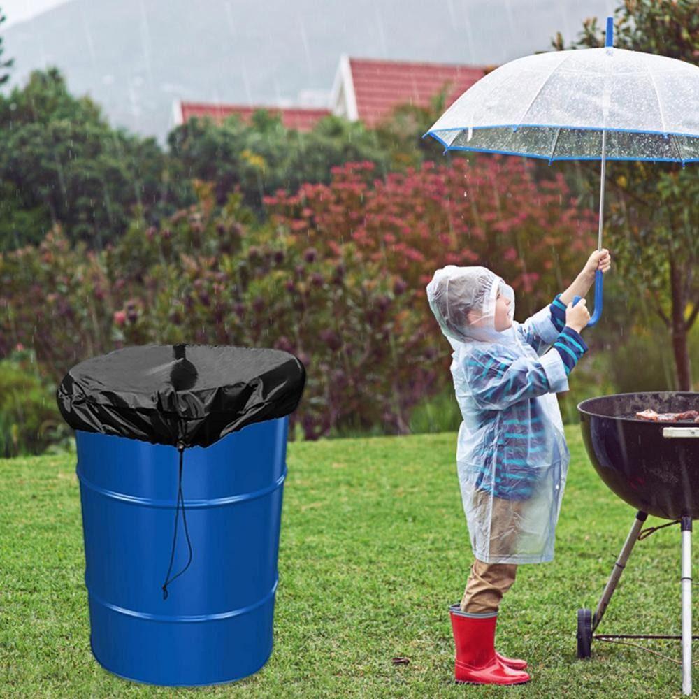 Oxford Cloth 55 Gallon Drum Cover with Drawcord Rain Barrel Dustproof Cover  Water Tanks