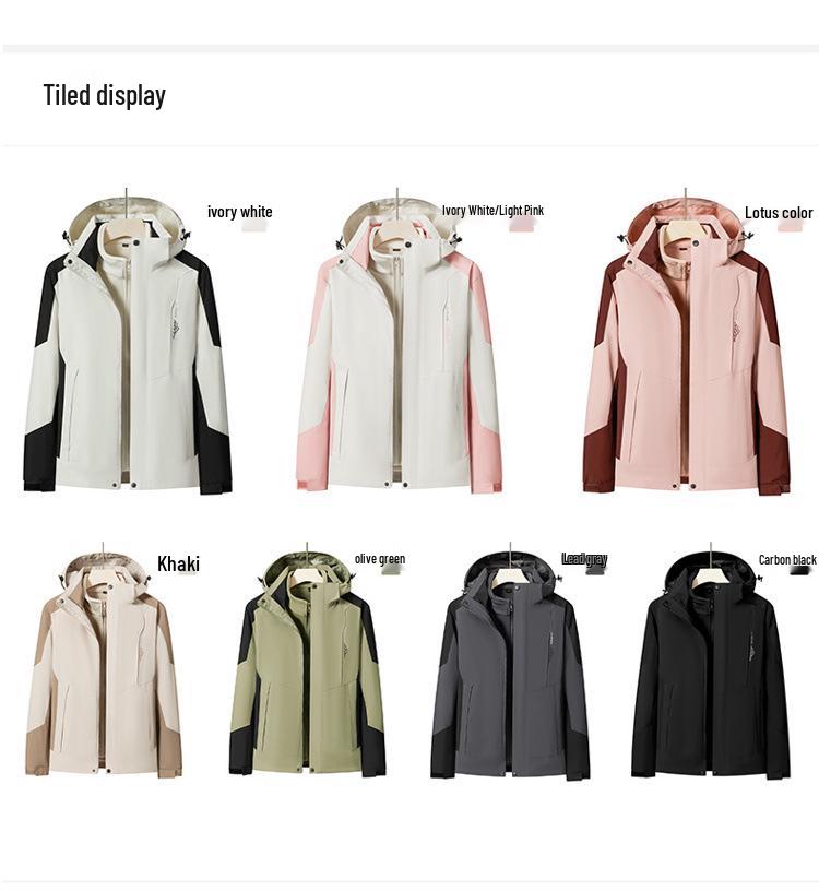 Unisex 3-in-1 Winterjas, Winddicht & Waterdicht, Fleece-gevoerd, Buiten Klimmen, 2-delige Set
