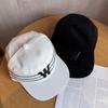 Letter W Cotton Blend Baseball Hat With Wide Brim And Letter Embroidery For Teens