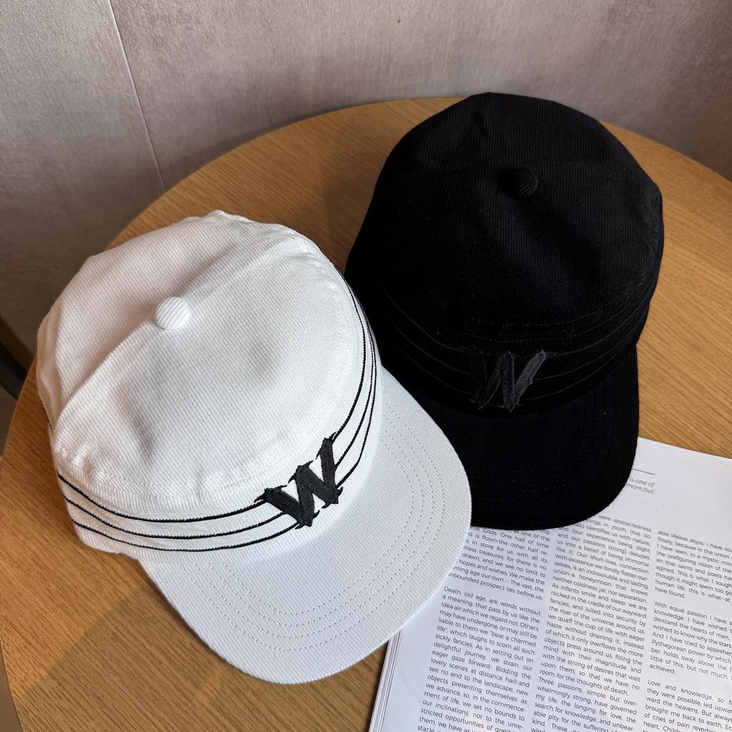 Letter Solid Color W Embroidery Unisex Cotton Baseball Cap Wide Brim Hat Fall