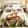 Coperta Morbida Tema Coniglietto Pasquale Personalizzata Stampa Testo Nome Personalizzato Coperta Calda Decorazione Divano Casa Camera da Letto