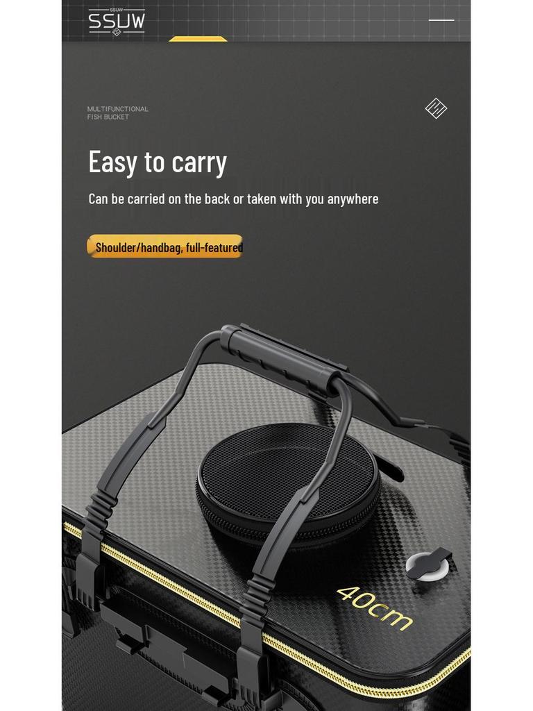 EVA Verdickter Faltbarer Fischereieimer E18 - Tragbarer Lebendfischbehälter & Mehrzweck-Angelgerät