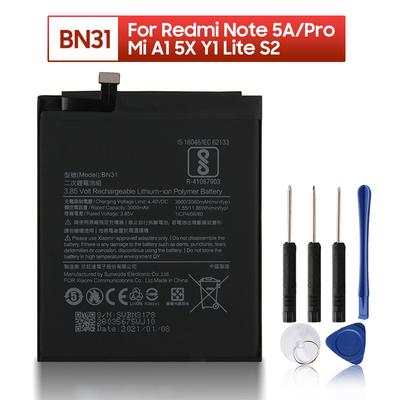 New Replacement Battery For Xiaomi Mi 5X Mi 5X Xiaomi Redmi Note 5A Xiaomi A1 BN31 Phone Battery with Tools 3080mAh