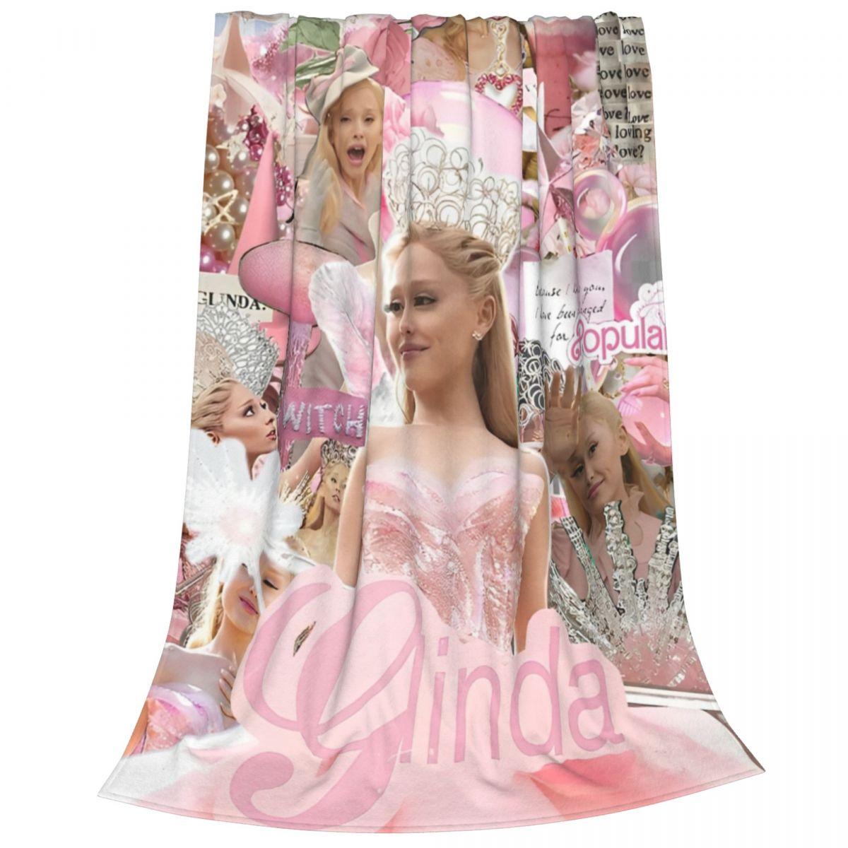 

Wicked Glinda Elegant Collage Blankets Good Witch Movie Flannel Throw Blanket Portable Soft Warm Multifunction Plush Thin Quilt 100x150cm