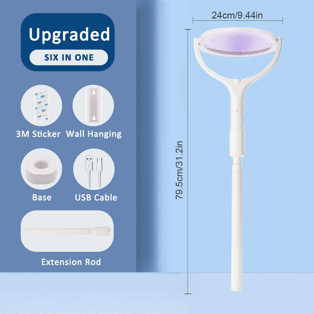 5In1 3500V Mosquito Killer Lamp USB Rechargeable Multi Angle Adjustment Electric Bug Zapper Home Intelligent Mosquito Swatter