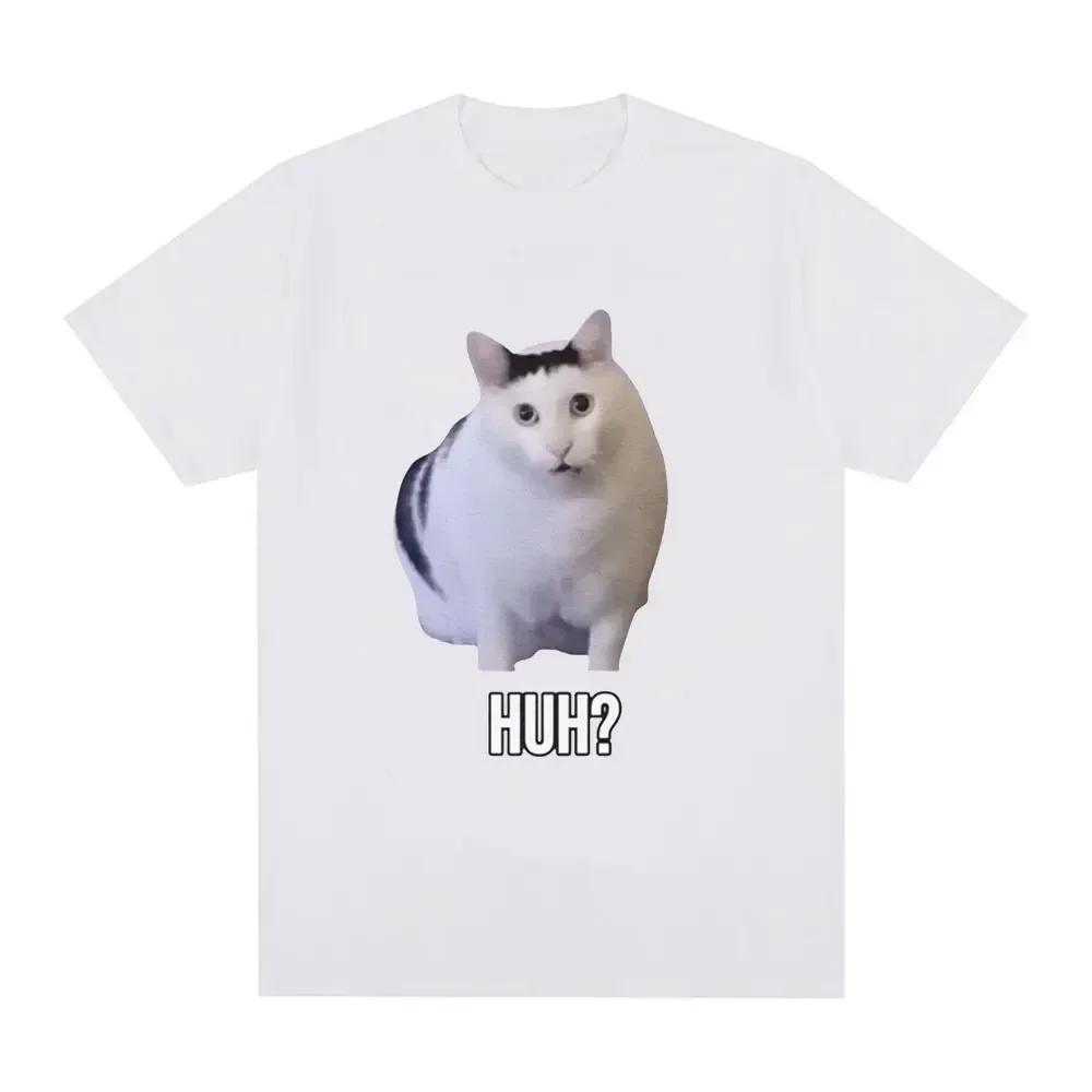 

Cat Saying Huh Funny Meme T-shirt Women Breathable Short Sleeve T Shirts Fashion Harajuku Tee Shirt S