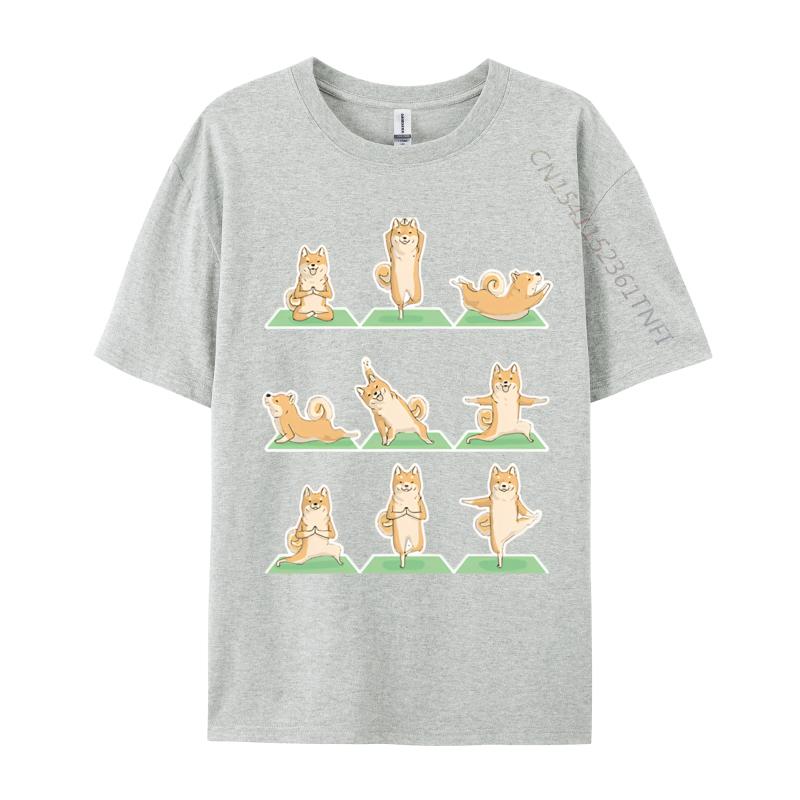 Akita Inu Chien Pose de Yoga Zen Mignon T-shirt Coton Hauts Jeunesse T-shirts Europe T-shirts Populaires Marque T-shirt