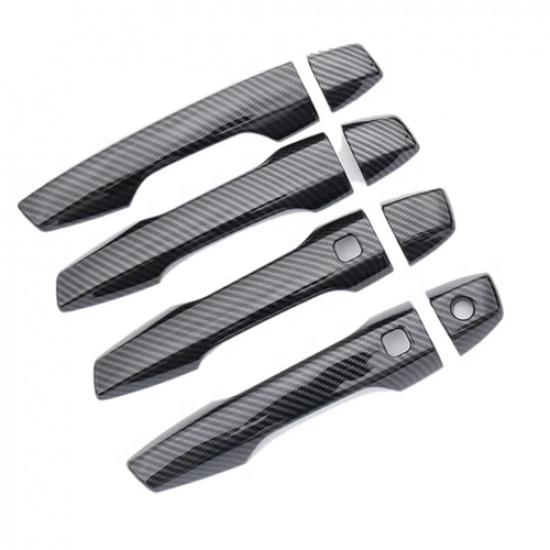 Carbon Fiber Car Side Door Handles Cover Trim For Mitsubishi Outlander -2024