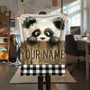 1PC Custom Name Panda Love Heart Theme Patterned Flannel Blanket Suitable For All Seasons for Home Decor Warmth and Comfort Gifts Holiday Present_lx