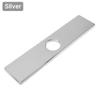 Black Silver 1 or 3 Hole Long Rectangle Faucet Cover Plate Escutcheon for Bathroom Kitchen Vanity Sink