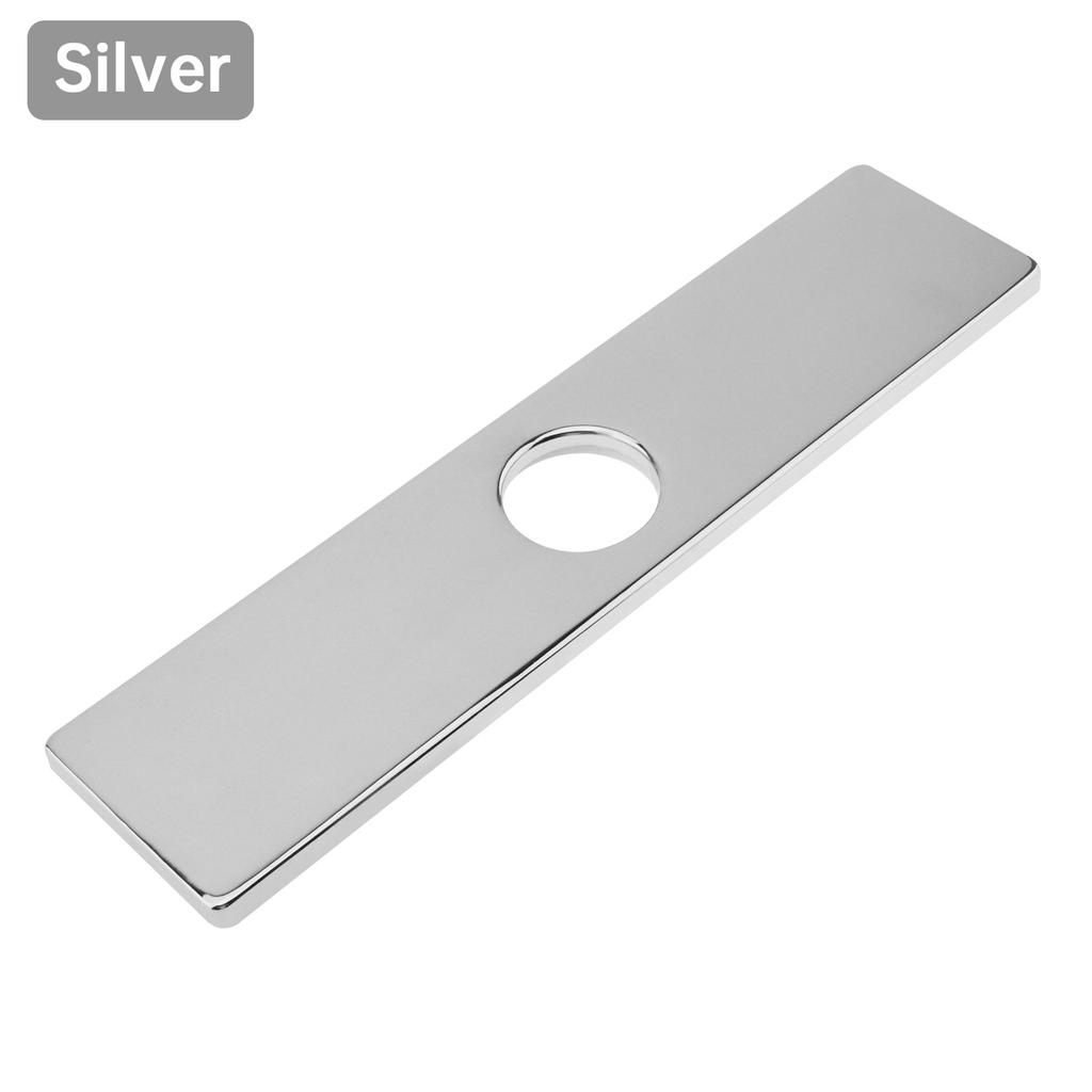 Black Silver 1 or 3 Hole Long Rectangle Faucet Cover Plate Escutcheon for Bathroom Kitchen Vanity Sink