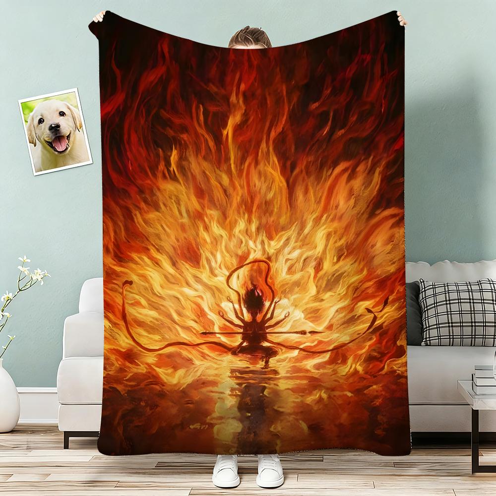 Nezha Throw Lightweight 240g Flannel Blanket Soft Skin-friendly for Summer Cooling 75x90cm