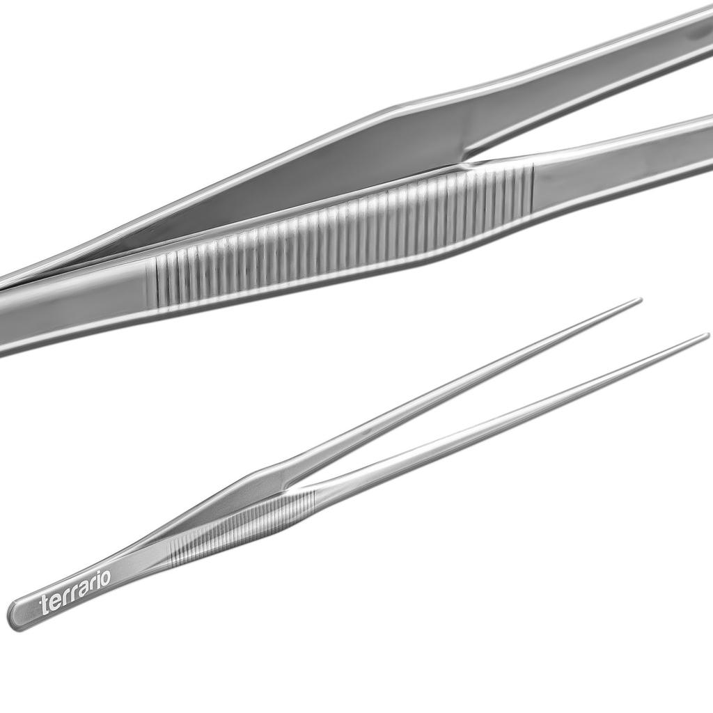 Long Terrarium Tweezers Straight For Feeding Reptiles Amphibians 38cm