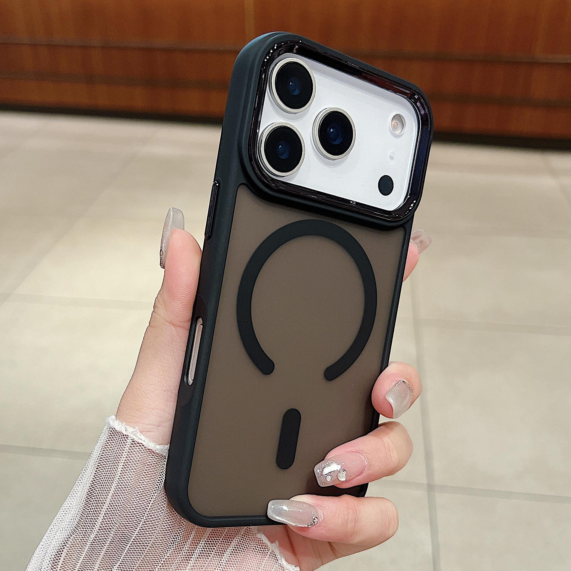 

Luxury Matte Clear Shockproof Magnetic Case for iPhone 17 Air 16E 15 14 13 12 11 Pro Max Plus For Magsafe Metal Lens Armor Cover iPhone 11 Pro чорний