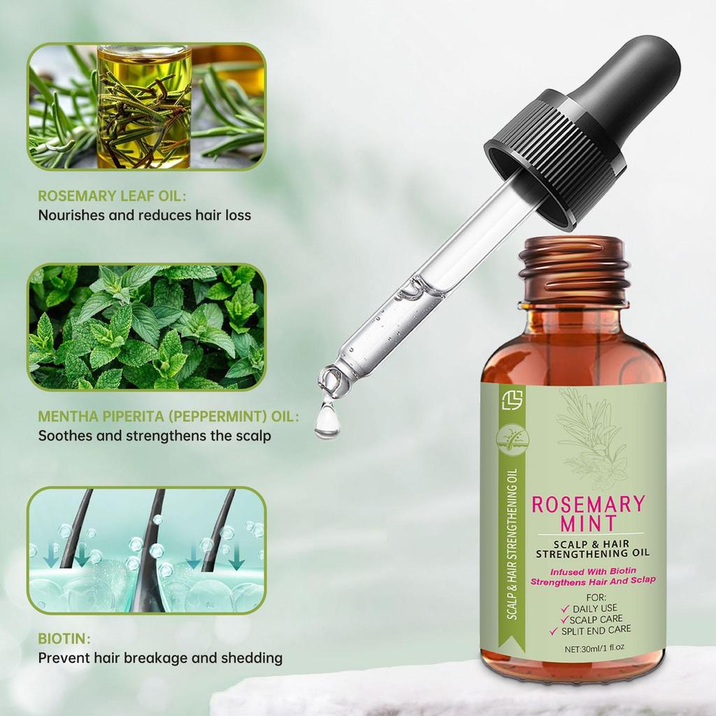 Mielle Güçlendirici Saç Yağı Biberiye, Nane ve Biyotin Yağlı