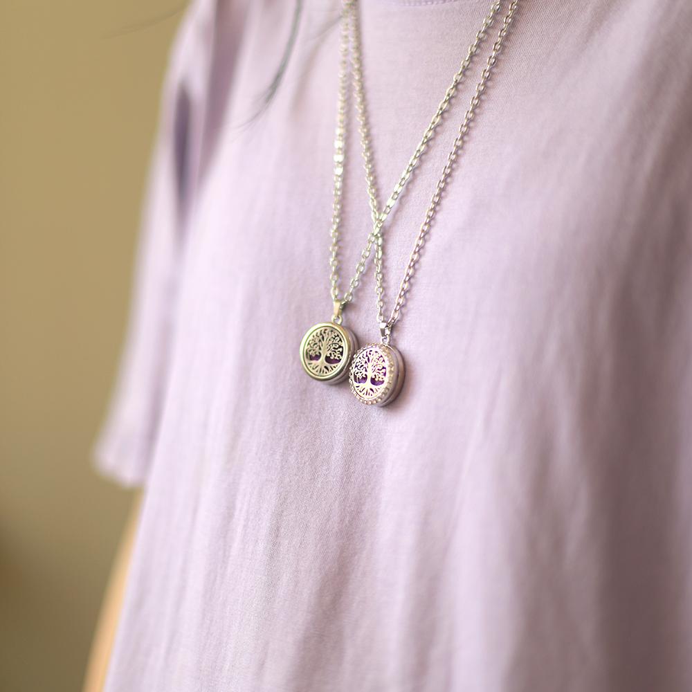 New Stainless Steel Alloy Fashion Aromatherapy Necklace Essential Oil Diffuser Perfume Locket Pendant Women Jewelry Gift