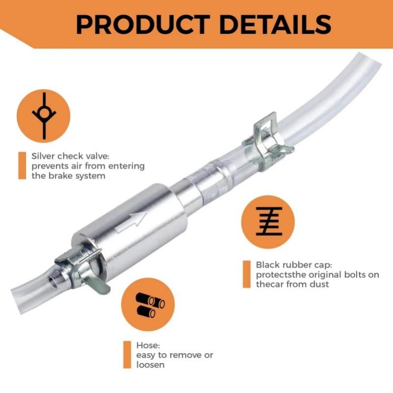 High-Quality Brake Fluid Bleeder Hose with One-Way Non-Return Check Valve Durable Auto Car Vehicle Motorcycle Brake Clutch Kit