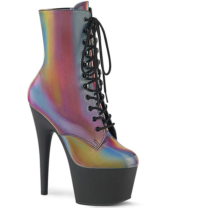Fashion New 17CM High Heels Bride's Wedding Women Nightclub Dancing Shoes Formal Platform Banquet Dress Ankle Boots
