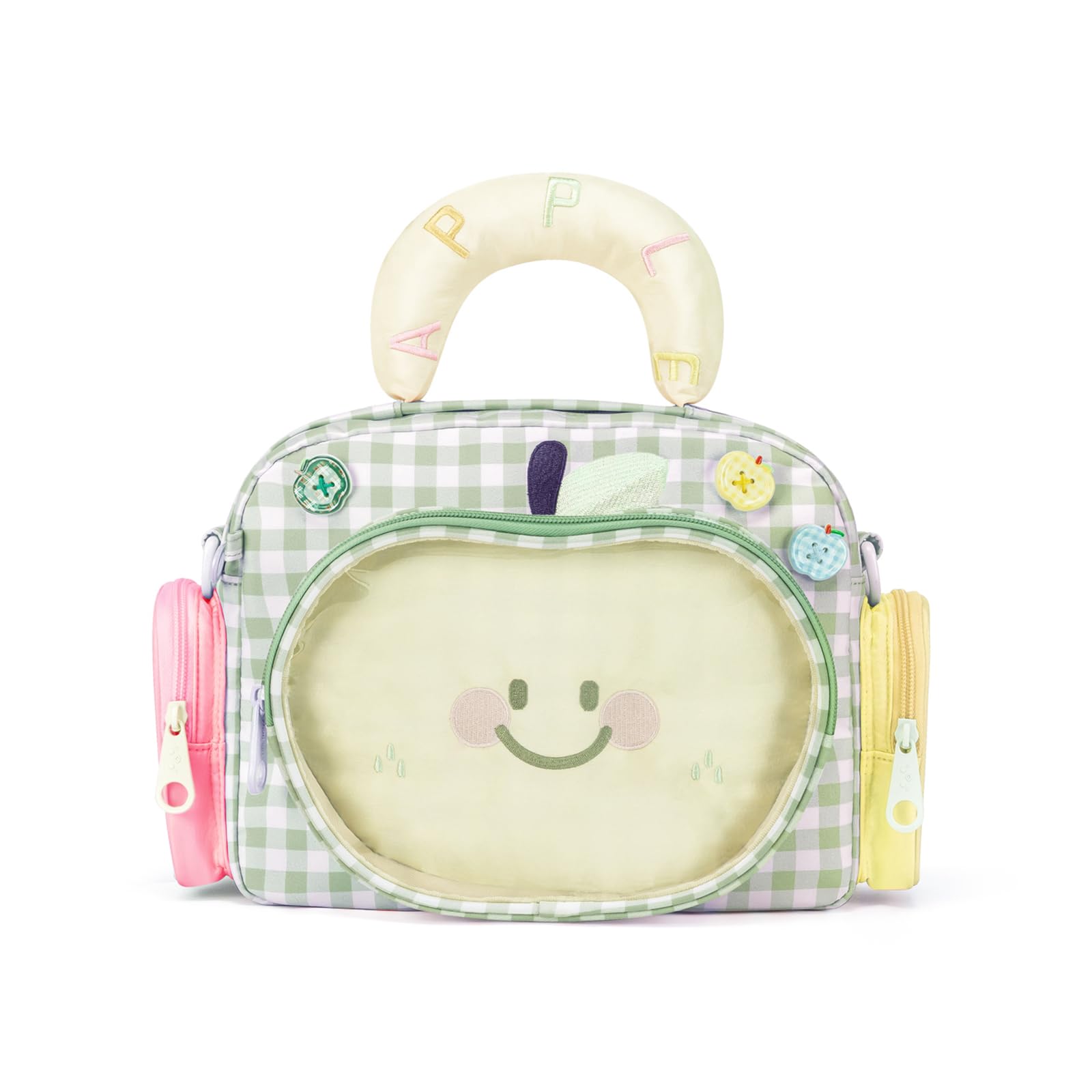 

[greentaya] Ита-рюкзак с рисунком яблок, Милый 4-в-1 рюкзак для женщин, Идеально подходит для школы, работы и путешествий, Легкий