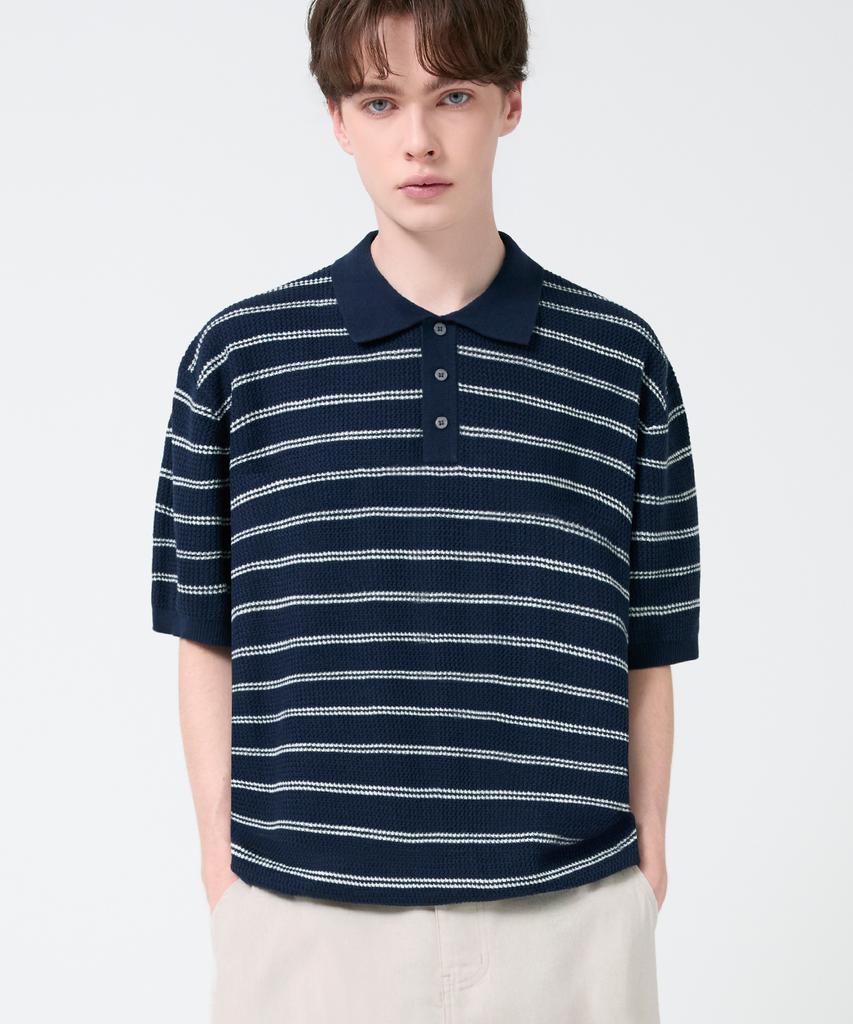 TRILLION (Collar/Henry Neck) Washable Daily Short Sleeve Knit_8 Colors (Type I)