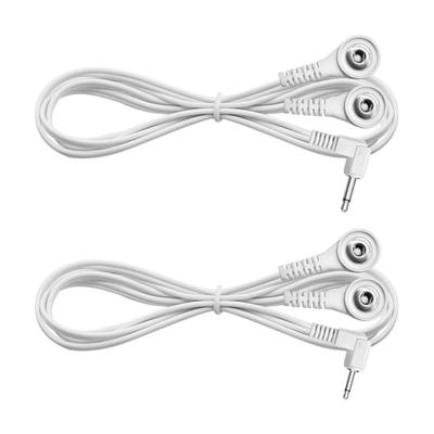 2 Stück Schwerlast-Elektrodendraht 2,5 mm 3,5 mm Winkelstecker zu doppelten 3,5-mm-Anschlüssen für TENS-Geräte und Therapiegeräte