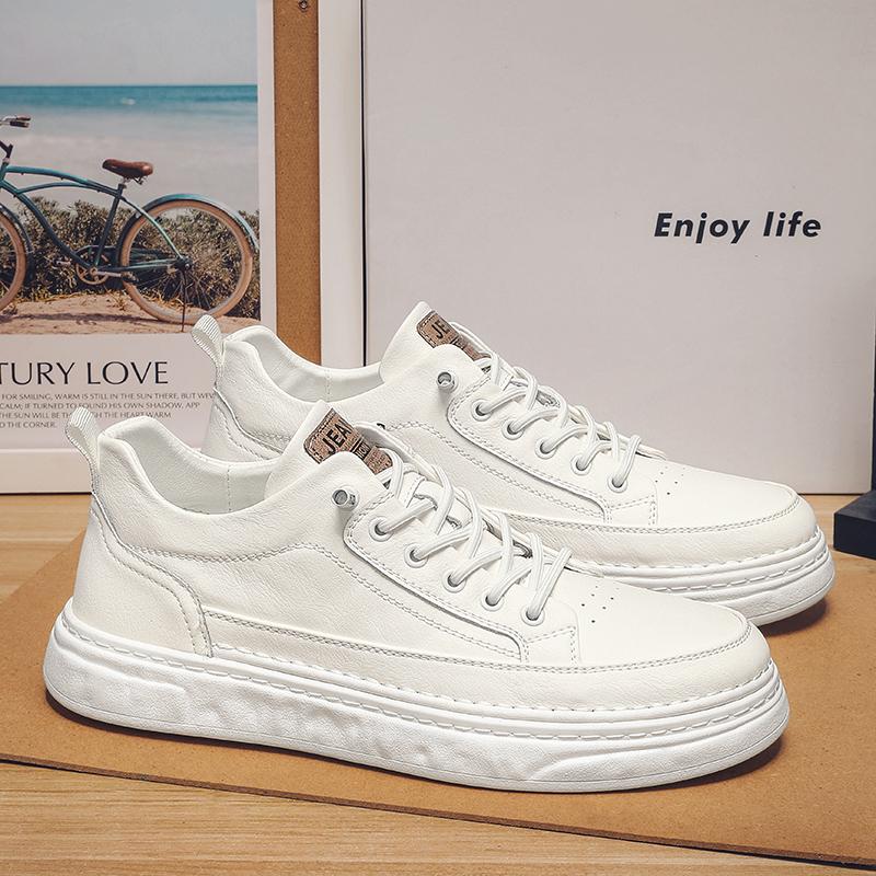 Модные дизайнерские брендовые мужские повседневные туфли из натуральной кожи на толстой — фото 7