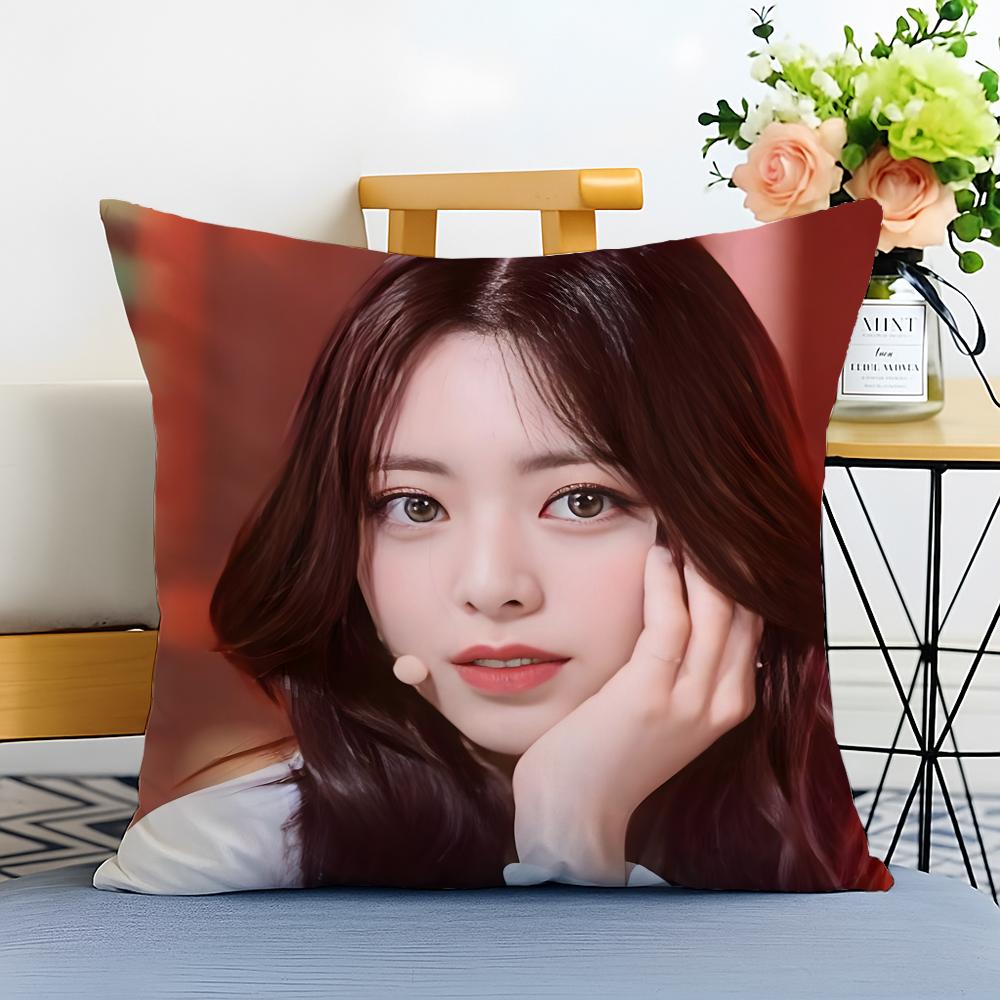 Idol Energetic S-Shin Yu-Na Cushion Cover Washable Linen Pillowcase Soft For Sofa Bed Cozy Home Room Decor