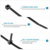 XINGO 1500 szt. czarnych opasek kablowych, 100 mm, 150 mm, 200 mm, 250 mm, 300 mm, Wytrzymałe samoblokujące premium plastikowe opaski do kabli i przewodów do użytku wewnątrz i na zewnątrz