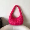 Fashion Women Large Capacity Quilted Tote Bags Down Cotton Padded Shoulder Bags Girls Underarm Bags Puffy Handbags