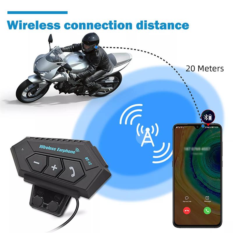 Zestaw słuchawkowy Bluetooth do kasku motocyklowego, bezprzewodowy zestaw głośnomówiący, stereofoniczny, wodoodporny, z głośnikiem do odtwarzania muzyki