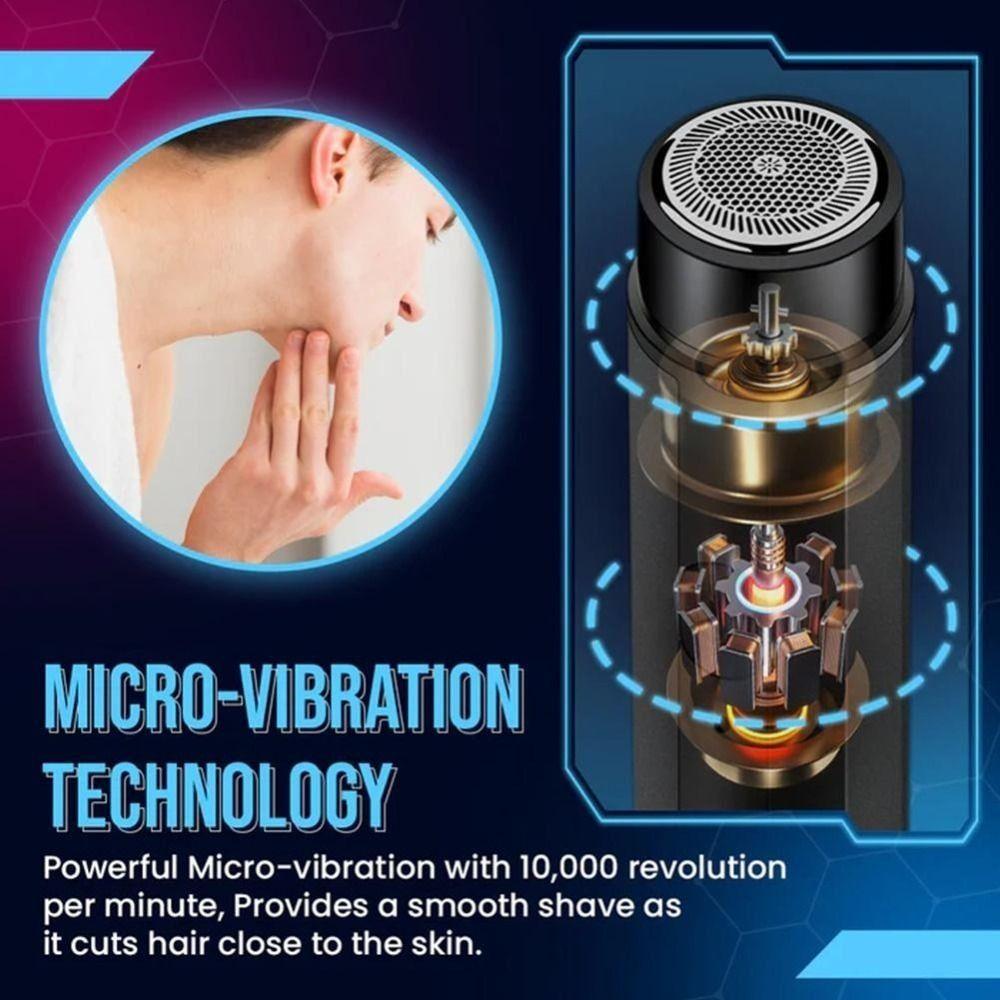 Low-Noise Pocket Razor Mini Men's Beard Razor Portable Electric Shaver for Home&Travel