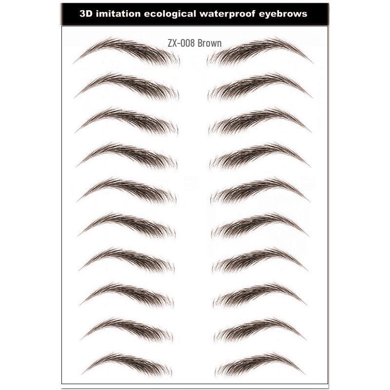 Zhengxiang 2025 Waterproof 6D Eyebrow Stickers - Realistic, Easy Makeup for a European, American, and Korean Style.