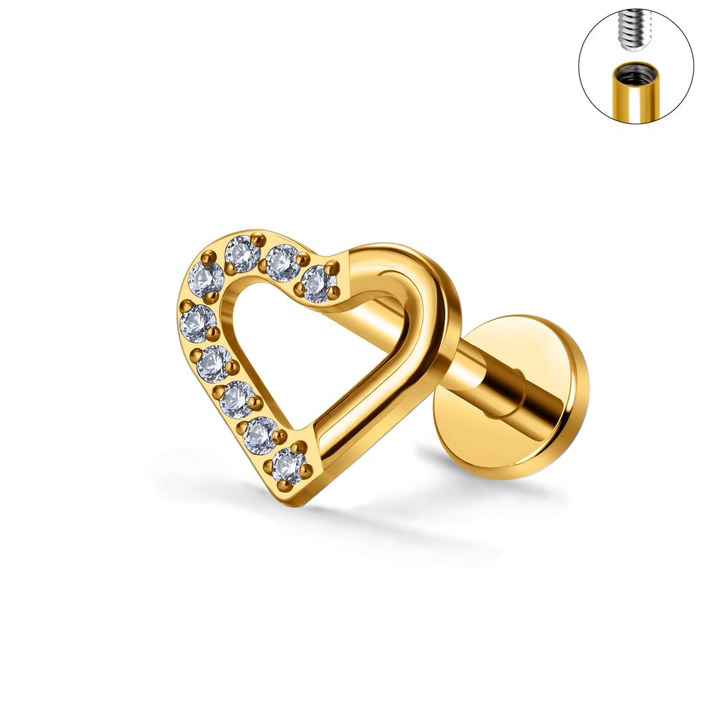G23 Titanium 16G Piercing Labret Lip Nasal Nail Stud Earring Internal Thread Body Jewelry Design Ear Tragus Cartilage Helix Dait