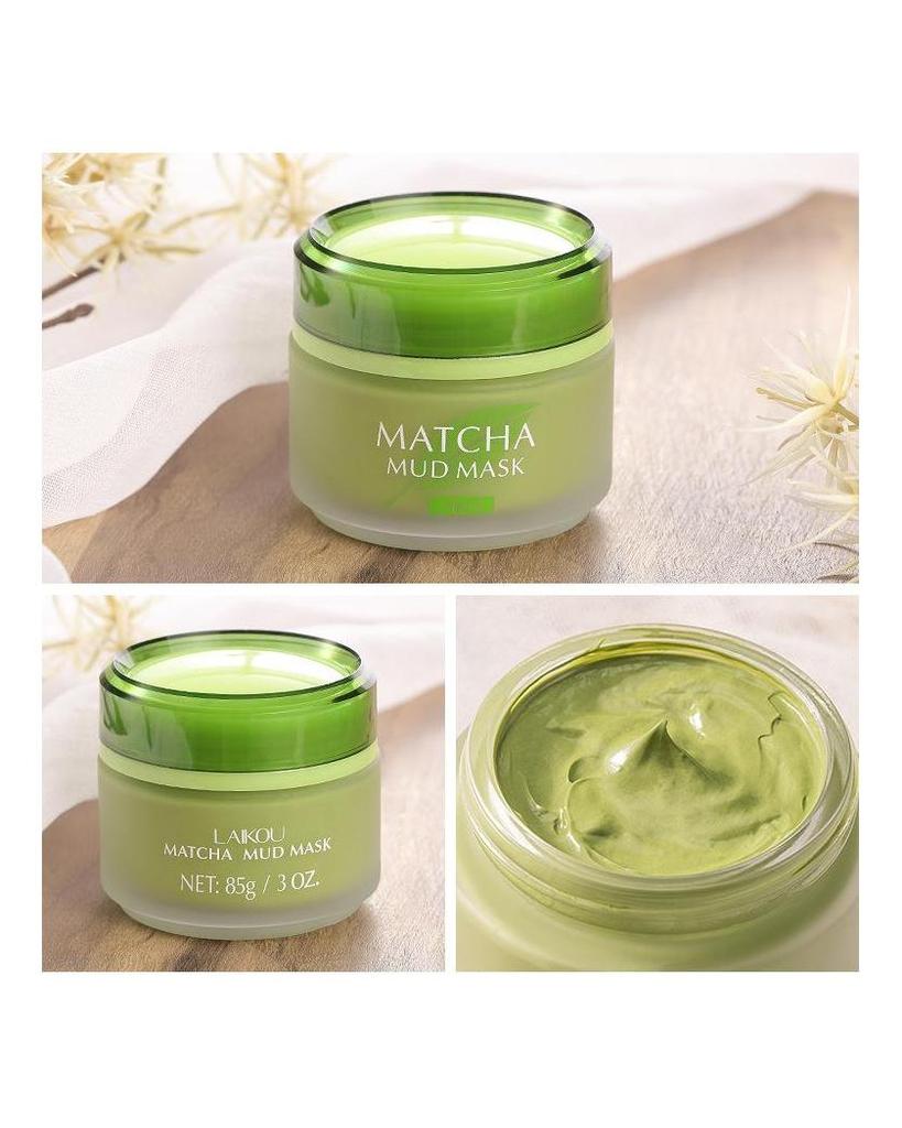 LAIKOU Longjing Matcha Green Clay Mask Green Tea Smear Mud Mask Refreshing Cleansing Mud Mask