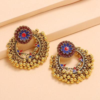 Indian Jhumka Ear Rings για Γυναικεία Κορίτσια Pendientes Beads Vintage/Dangle Earring Κοσμήματα Χρυσό Χρώμα Kolczyki Boho Pearl Aesthetic